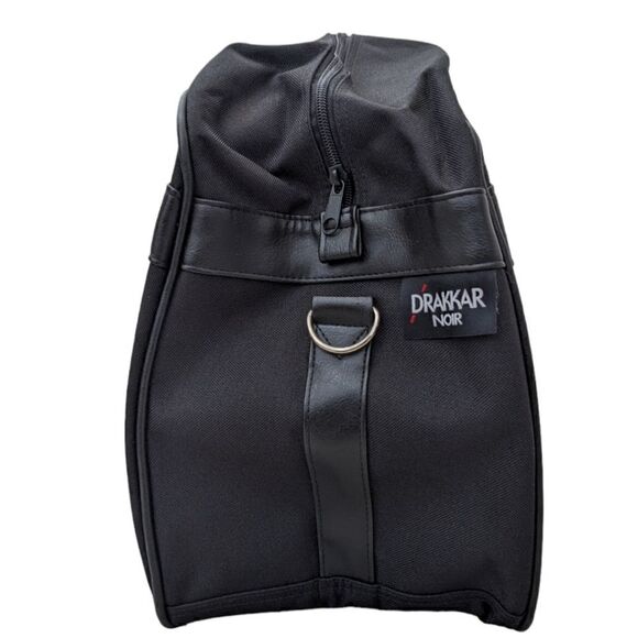 Drakkar Noir Buckled Black Traveler Duffle Bag Large NWT - Picture 6 of 12